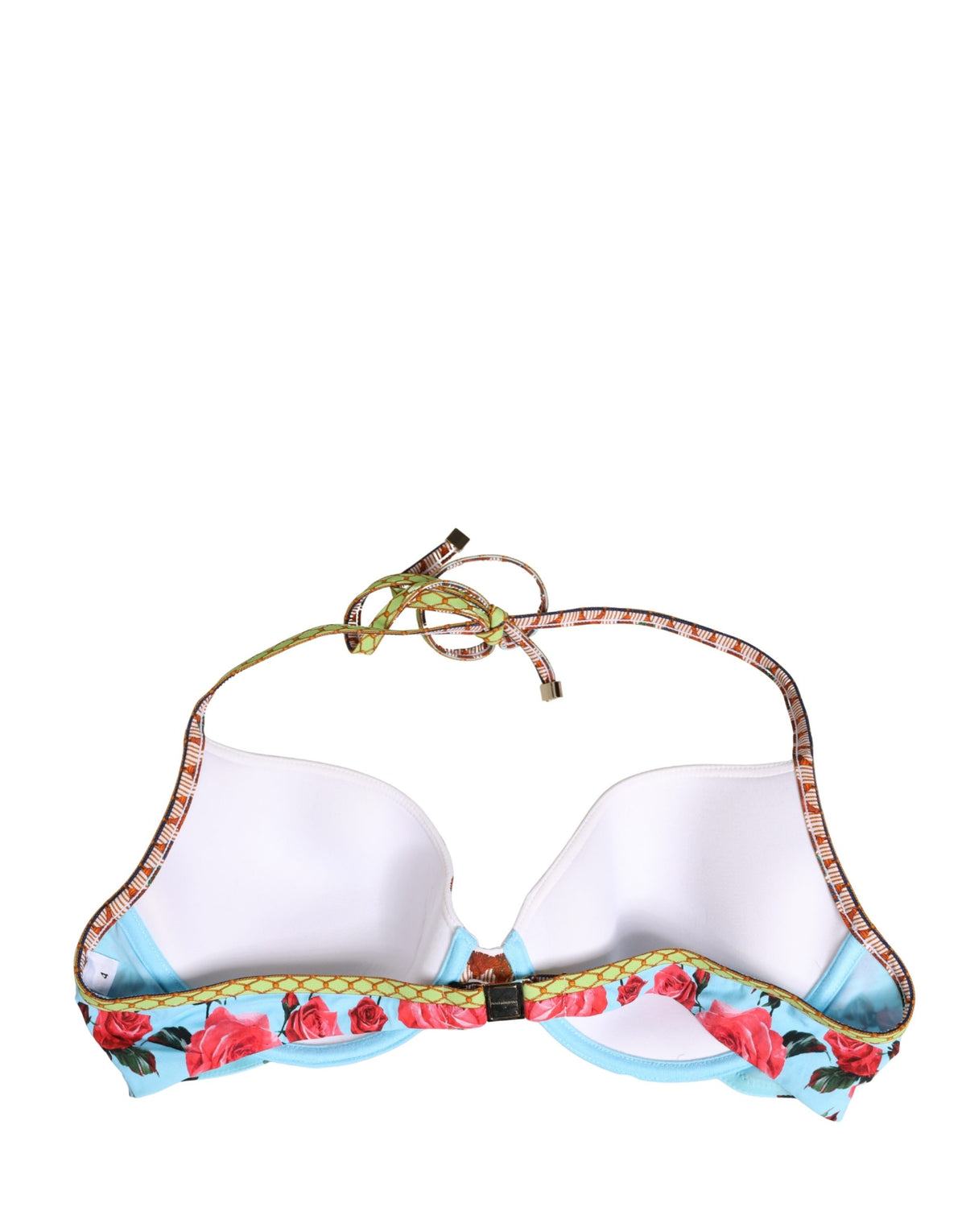 Dolce & Gabbana Multicolor Floral Print Halter Bikini Top Couture