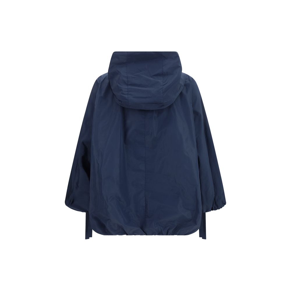 S Max Mara Blue Polyester Trench Coat - Timeless Luxury Elegance