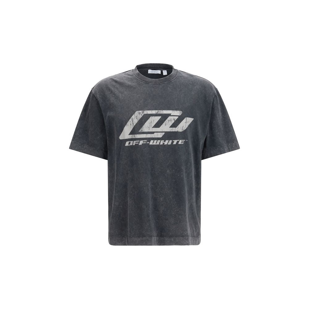 Elevate your wardrobe with the Off-White Racing Skate T-shirt, crafted from 100% cotton for a luxurious, relaxed fit that embodies modern sophistication.