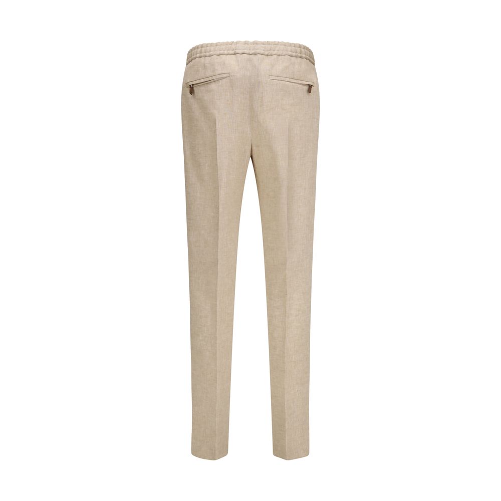 PT Torino Beige Linen Casual Pants - Timeless Luxury Attire