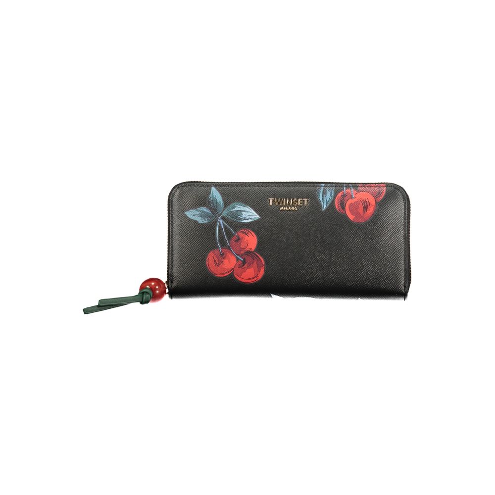Elevate your style with the TWINSET Black Polyurethane Women's Wallet, a luxurious blend of elegance and practicality, designed for the discerning individual.