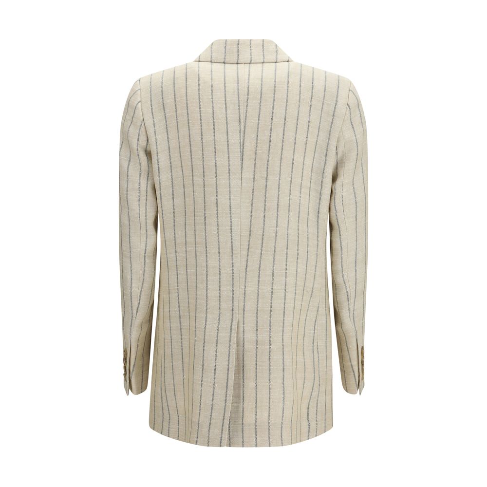 Blazé Milano Beige Linen Blazer - Luxury Tailoring Redefined
