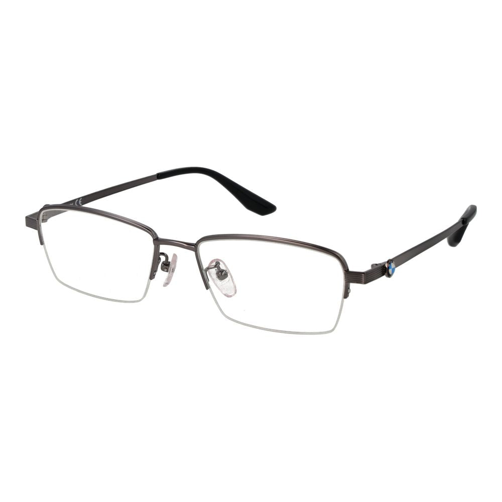BMW Gray Titanium Glasses - Designer Half-Rim Frames, Luxury Eyewear