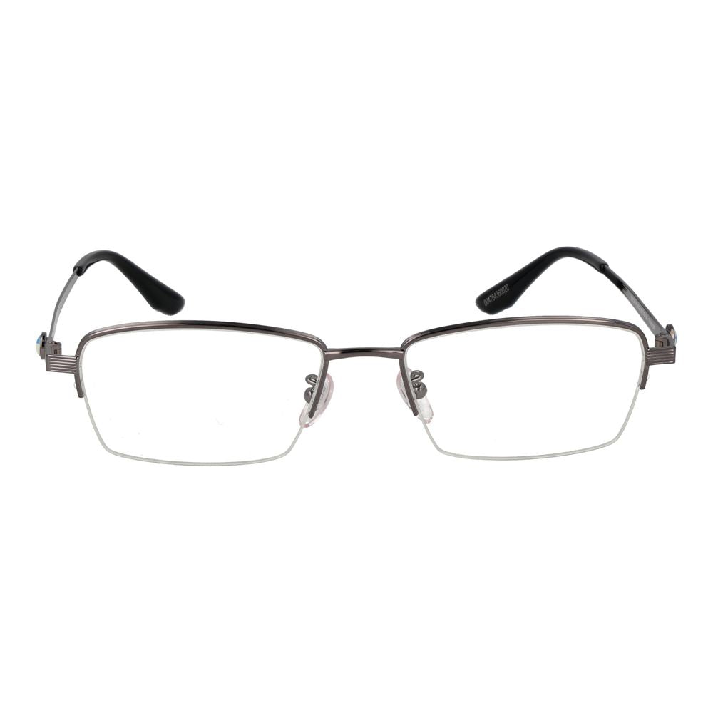 BMW Gray Titanium Glasses - Designer Half-Rim Frames, Artisanal