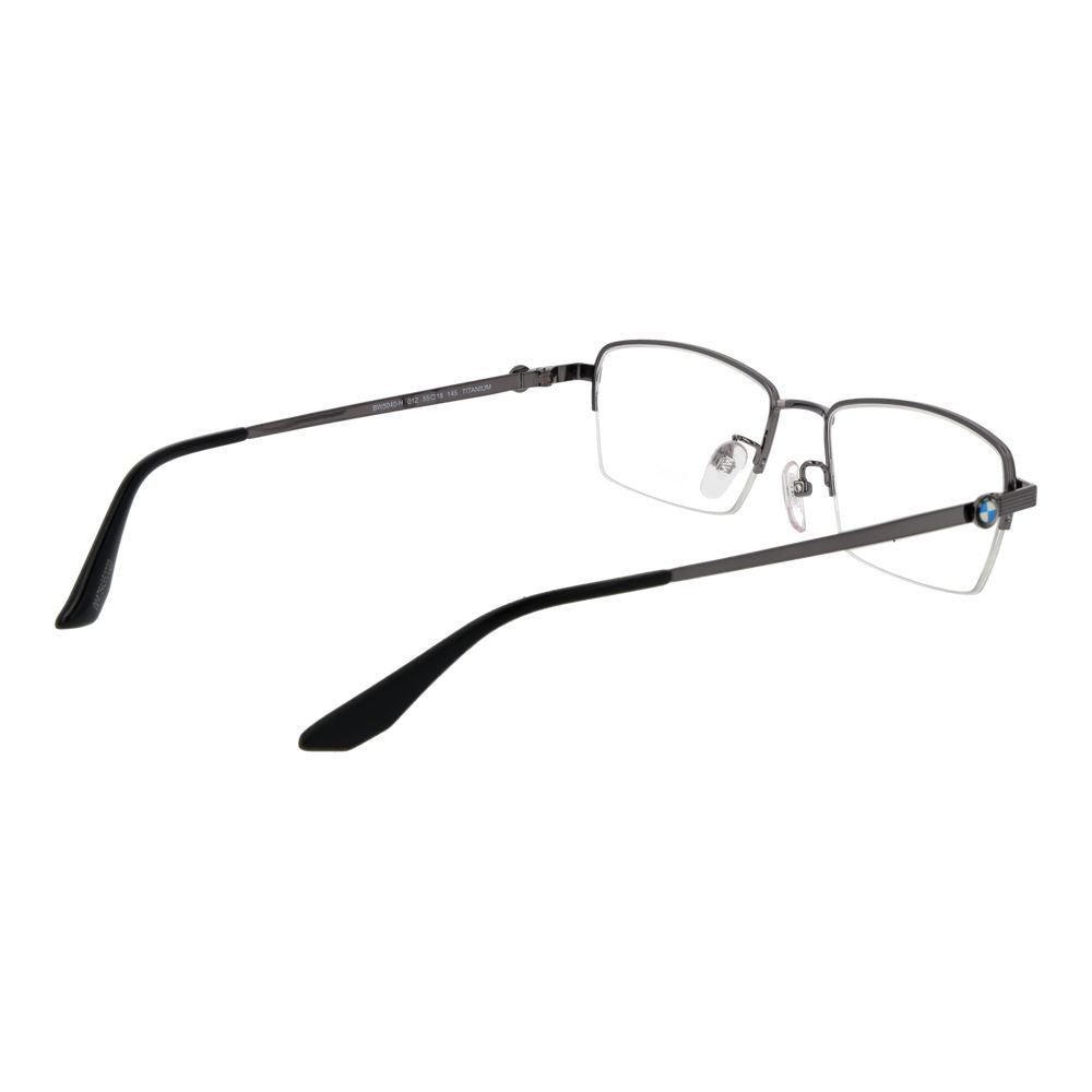 BMW Gray Titanium Glasses - Designer Half-Rim Frames, Couture