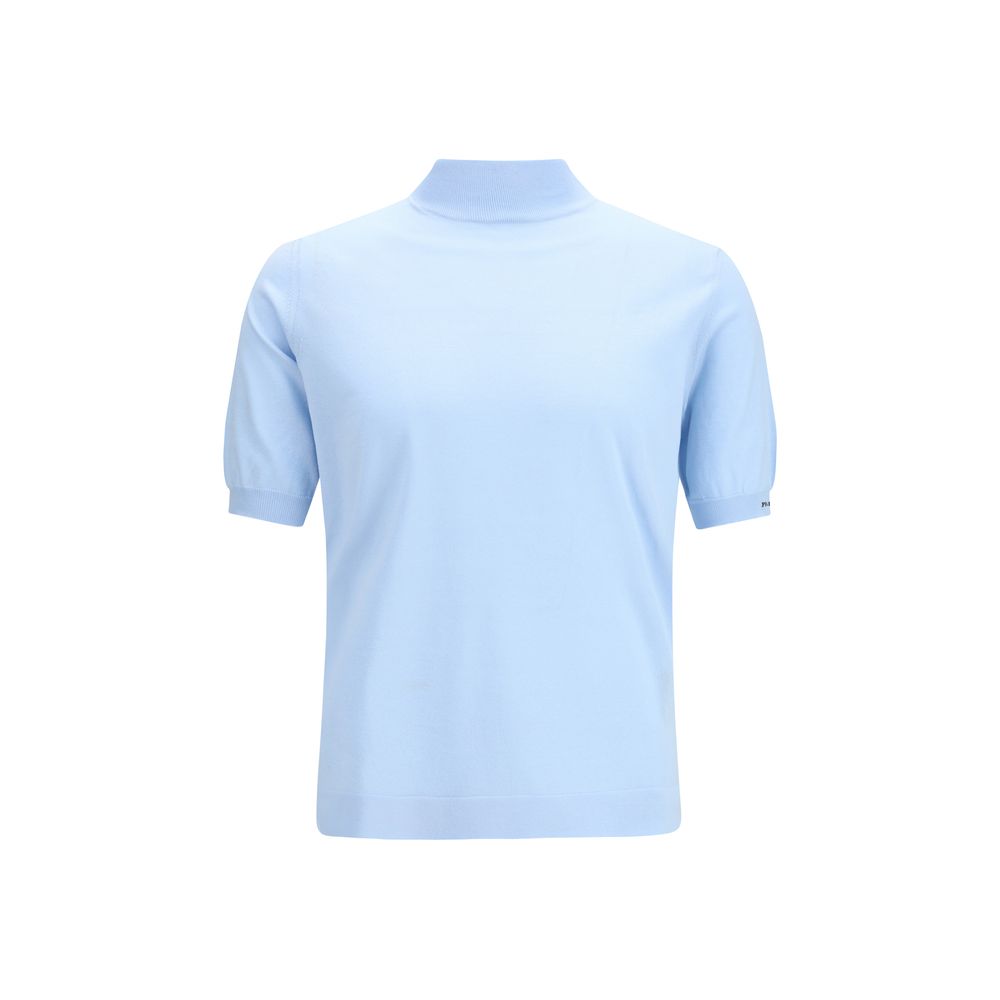 Experience the elegance of the Prada Blue Cotton Sweatshirt, crafted from 100% cotton, merging sophisticated design with luxurious comfort for a timeless statement.