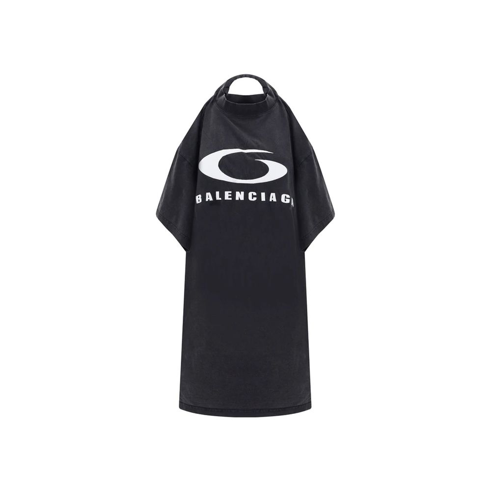 Balenciaga Black Cotton Casual Dress - Designer Couture Elegance