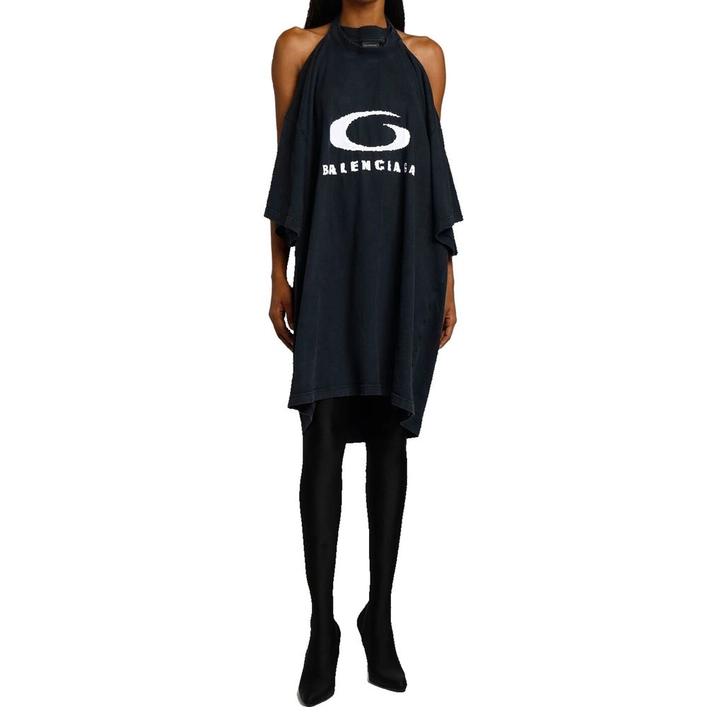 Balenciaga Black Cotton Casual Dress - Artisanal Luxury Couture