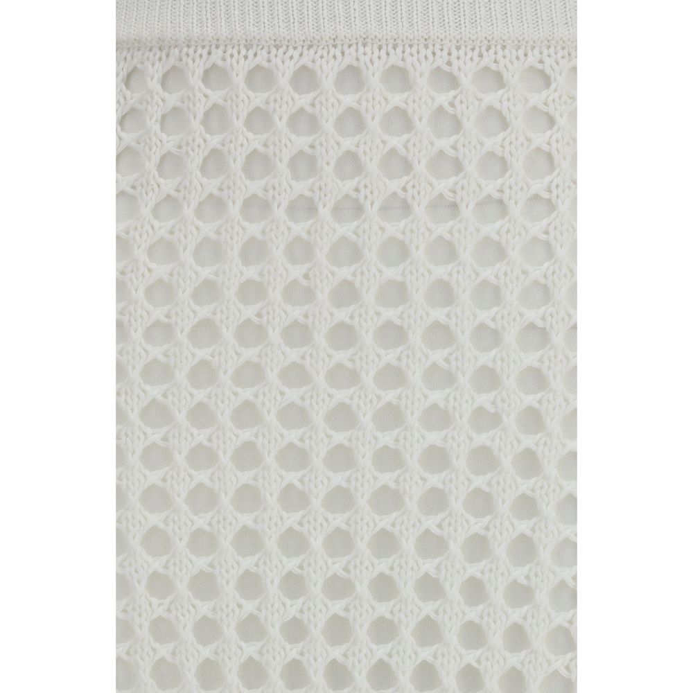 Max Mara Pure White Cotton Midi Skirt – Timeless Luxury Elegance