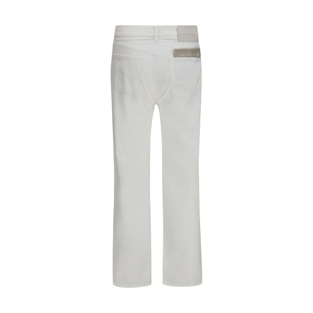 Jacob Cohen White Cotton Straight-Leg Jeans - Timeless Luxury