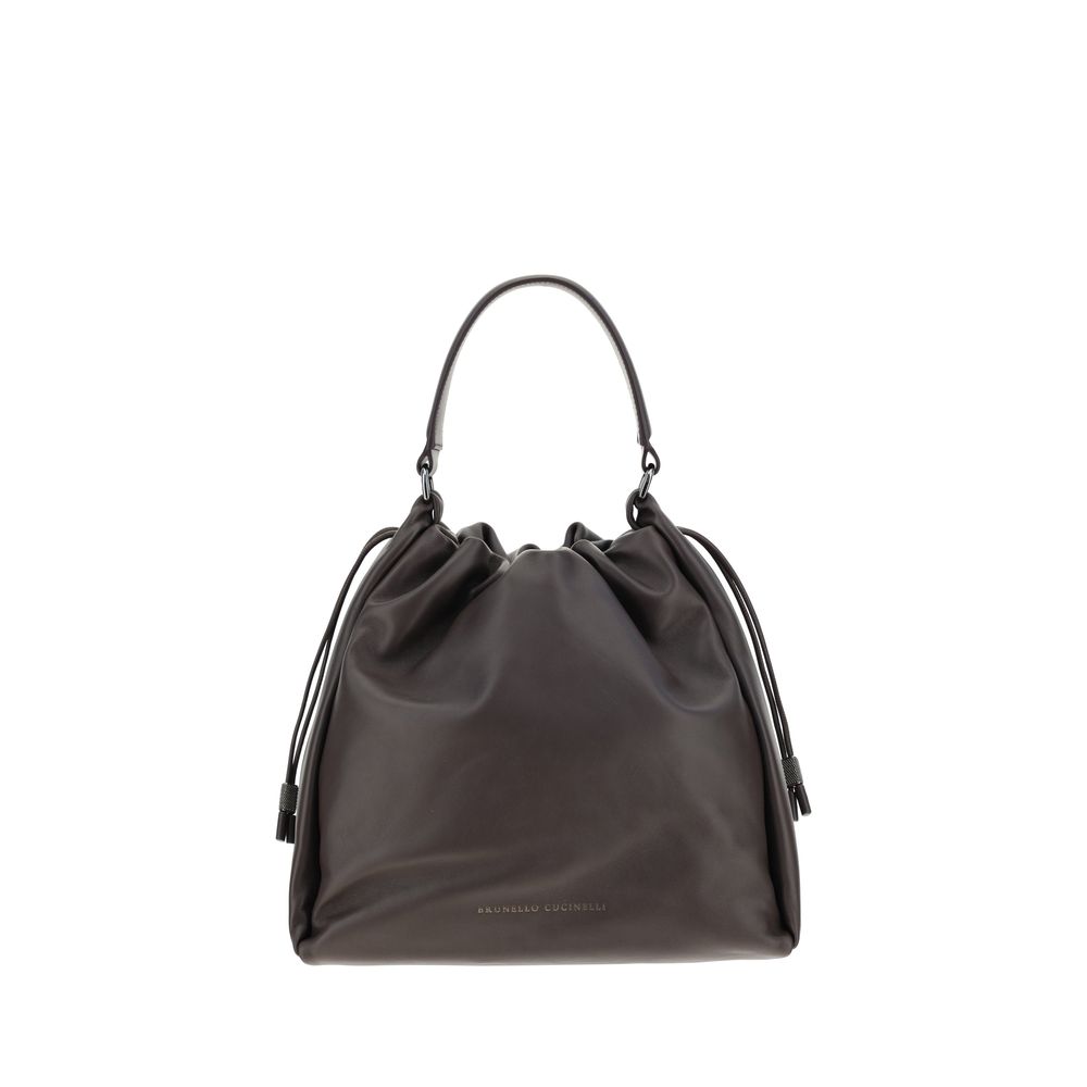 Discover the Brunello Cucinelli Brown Calf Leather Bos Taurus Shoulder Bag, a masterpiece of exquisite craftsmanship and timeless elegance, perfect for the discerning individual.