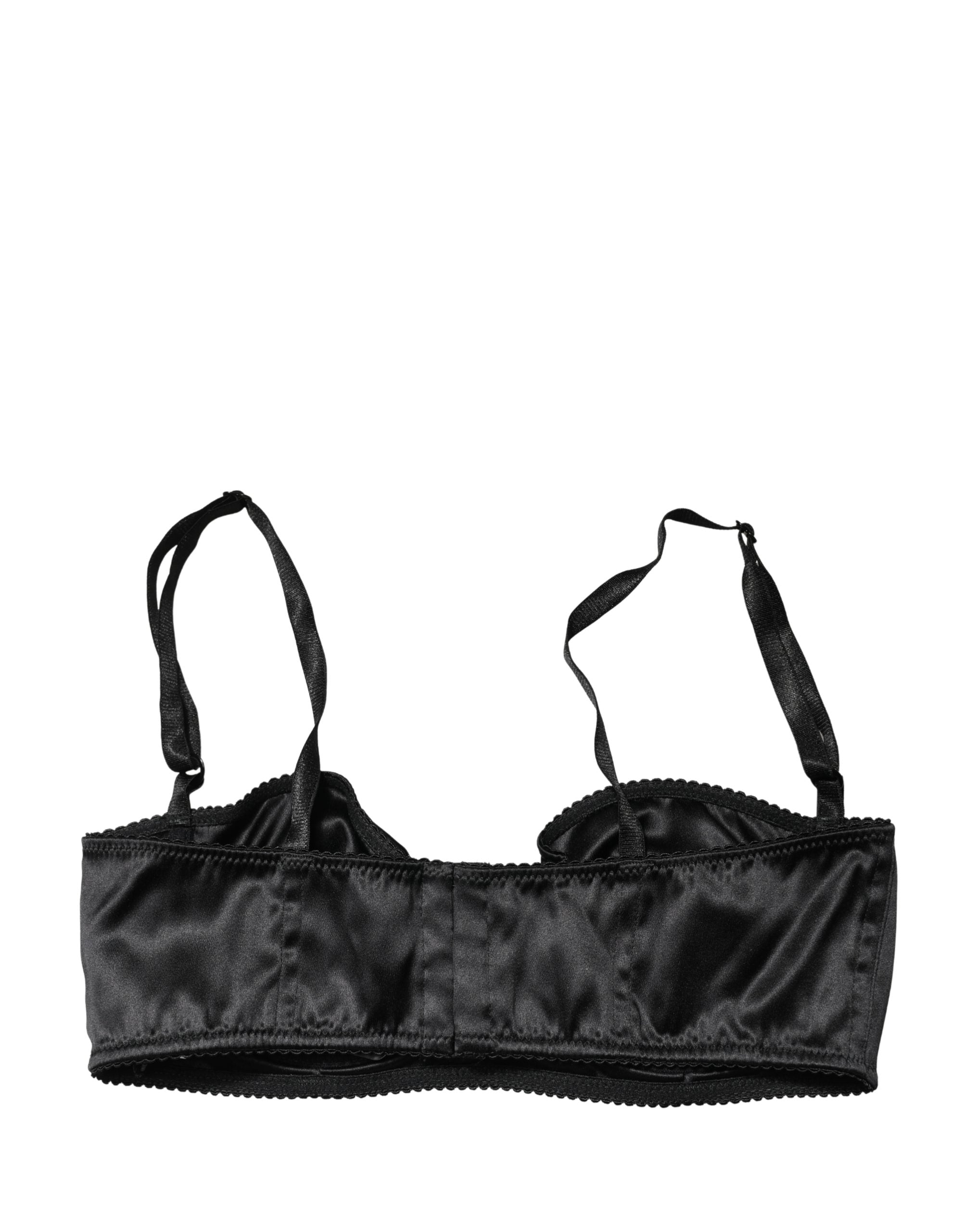 Dolce & Gabbana Black Semi-Pad Underwire Balconette Bra - Artisanal Luxury