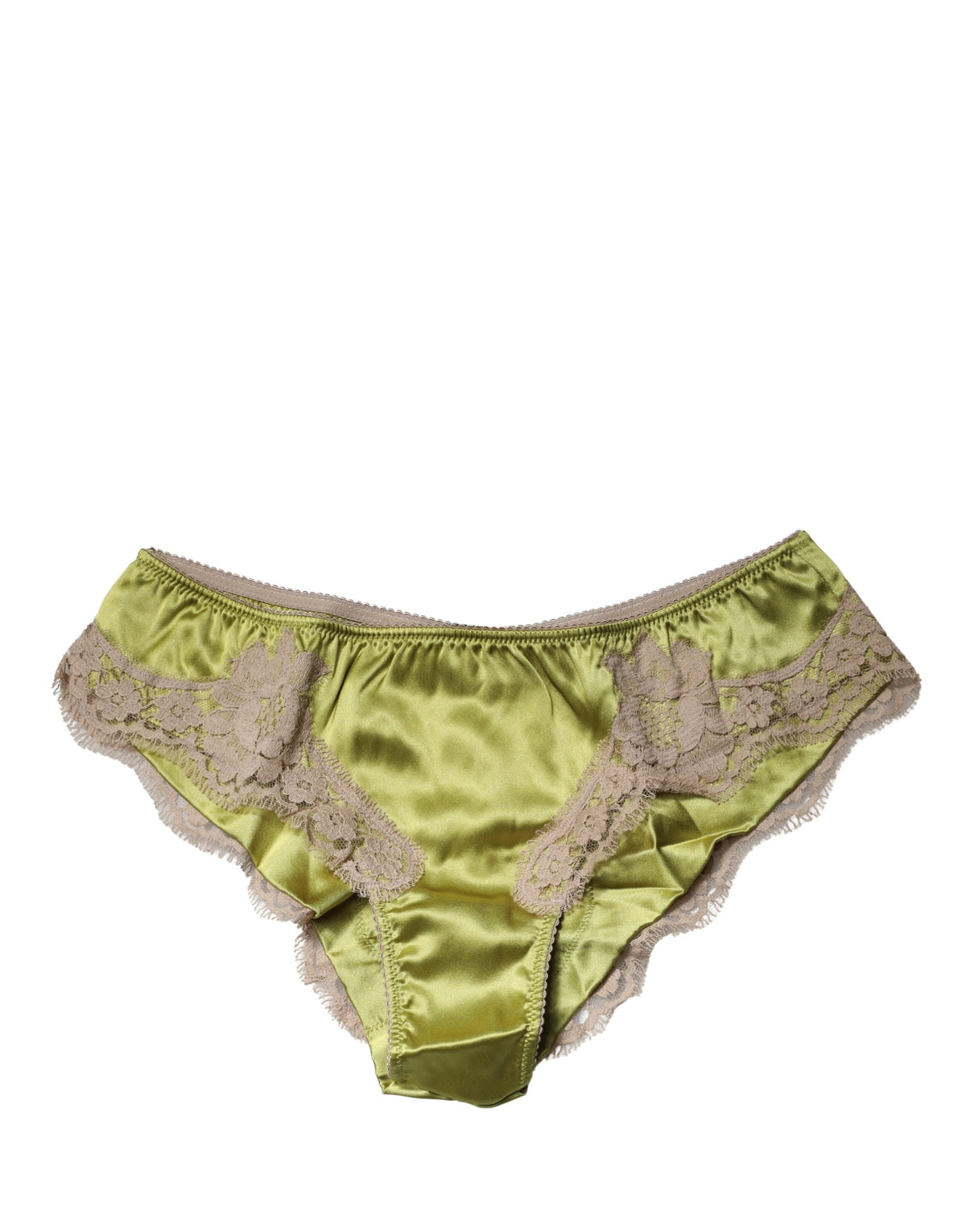 Dolce & Gabbana Silk Satin Floral Lace Panty Briefs