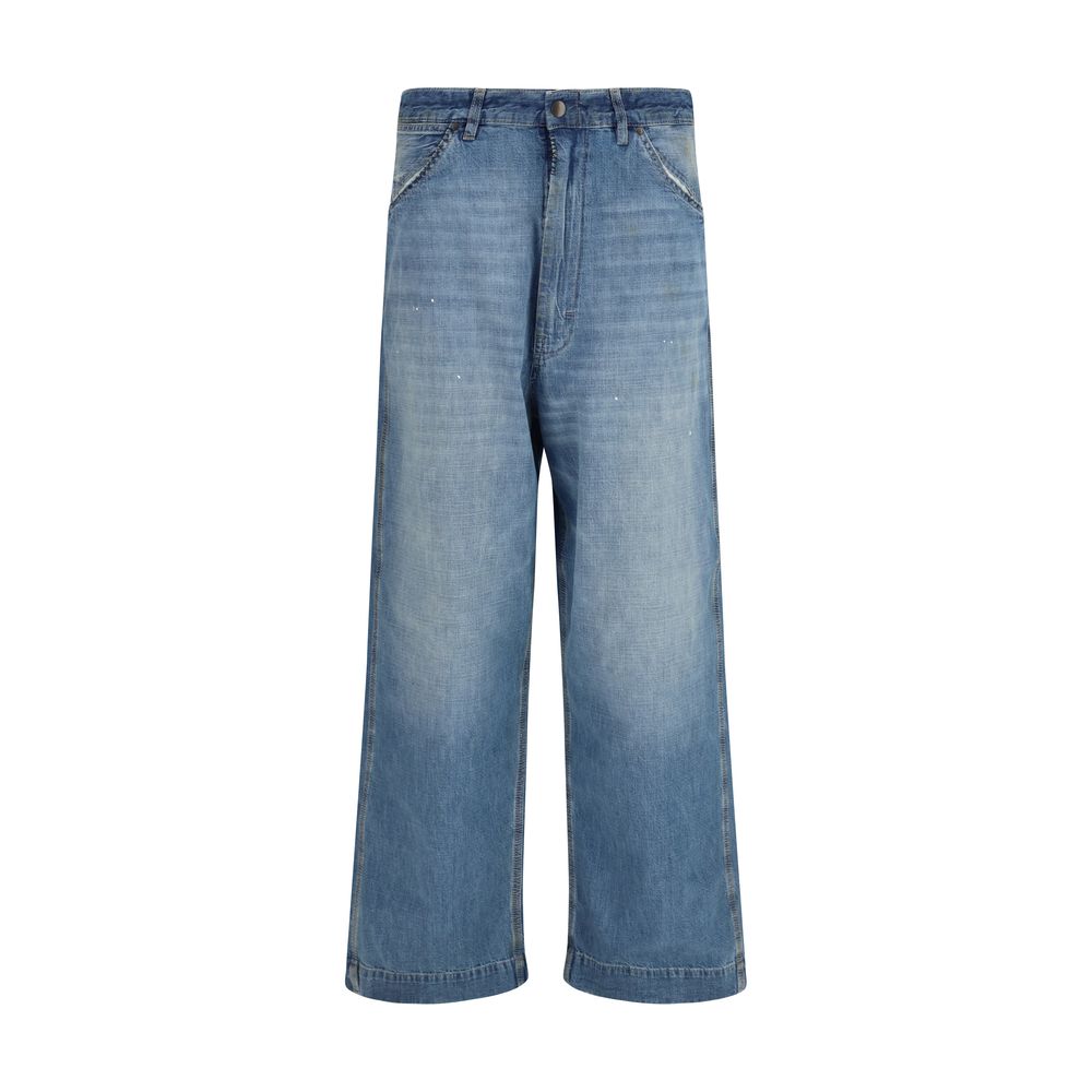 Maison Margiela Blue Cotton Relaxed Fit Jeans - Luxury Denim Artistry