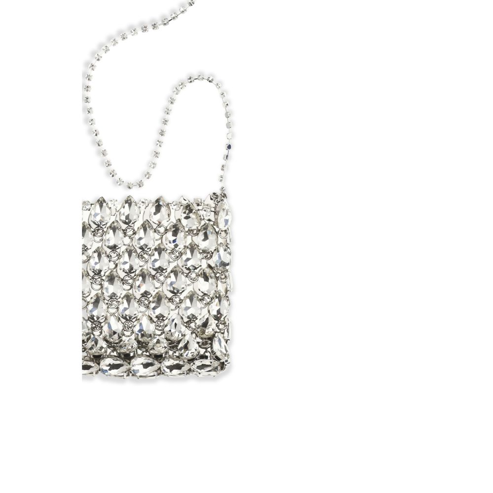 Discover the Self-Portrait Silver Polyester Shoulder Bag, a masterpiece of relaxed elegance and sparkling allure, perfect for elevating any evening ensemble.
