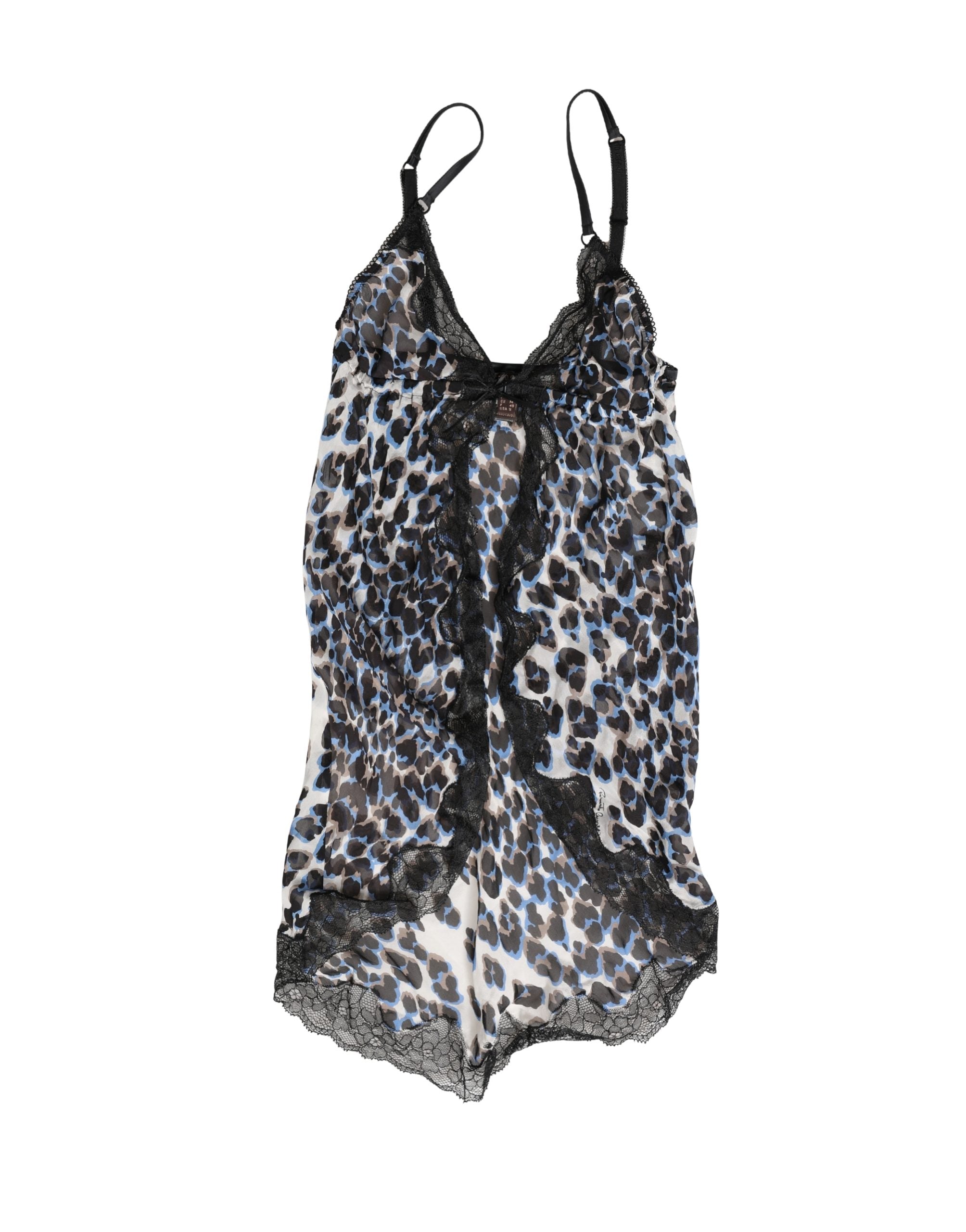 Roberto Cavalli Multicolor Leopard Babydoll Chemise in Silk