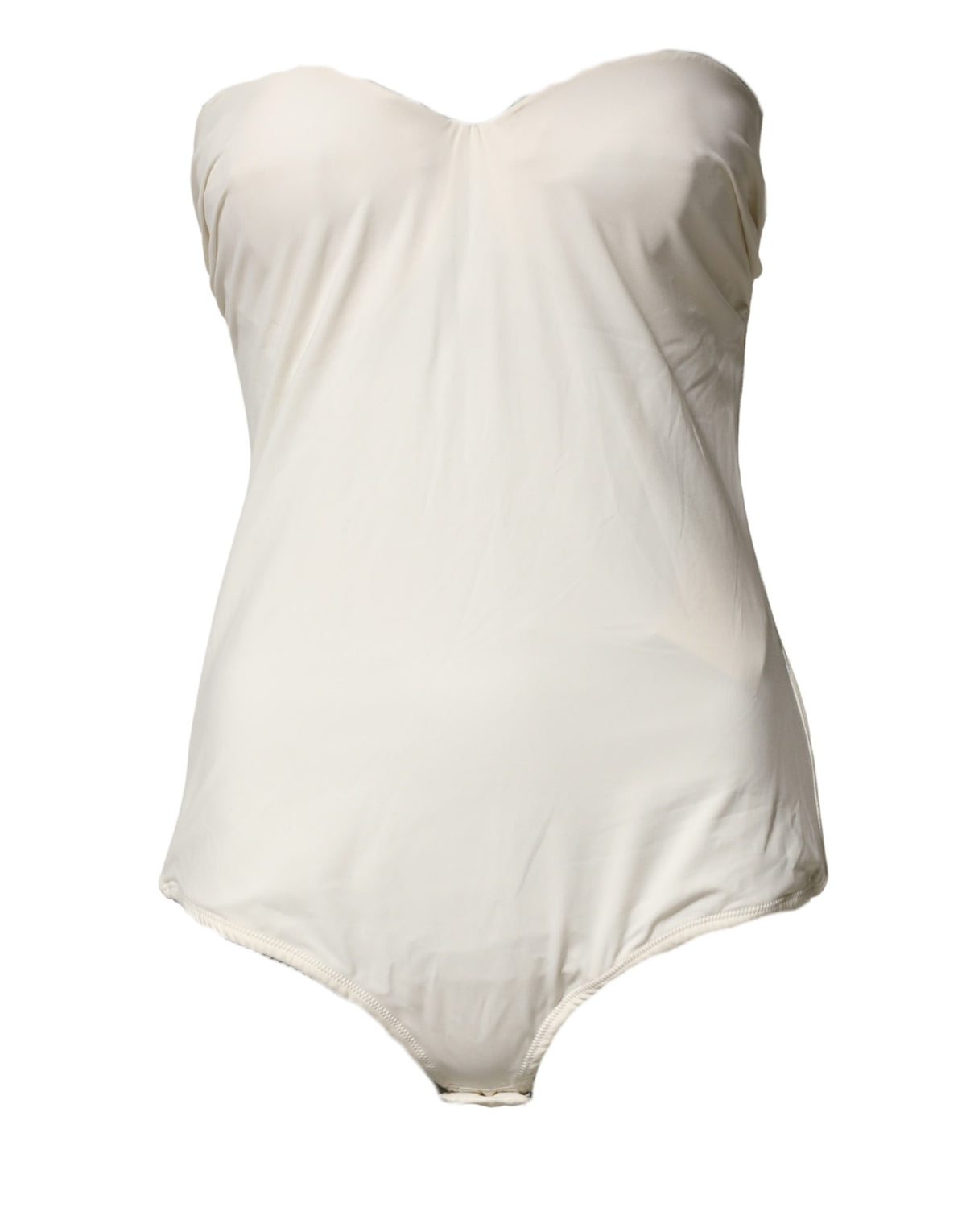 Elisabetta Franchi Off White Strapless One-Piece Swimsuit