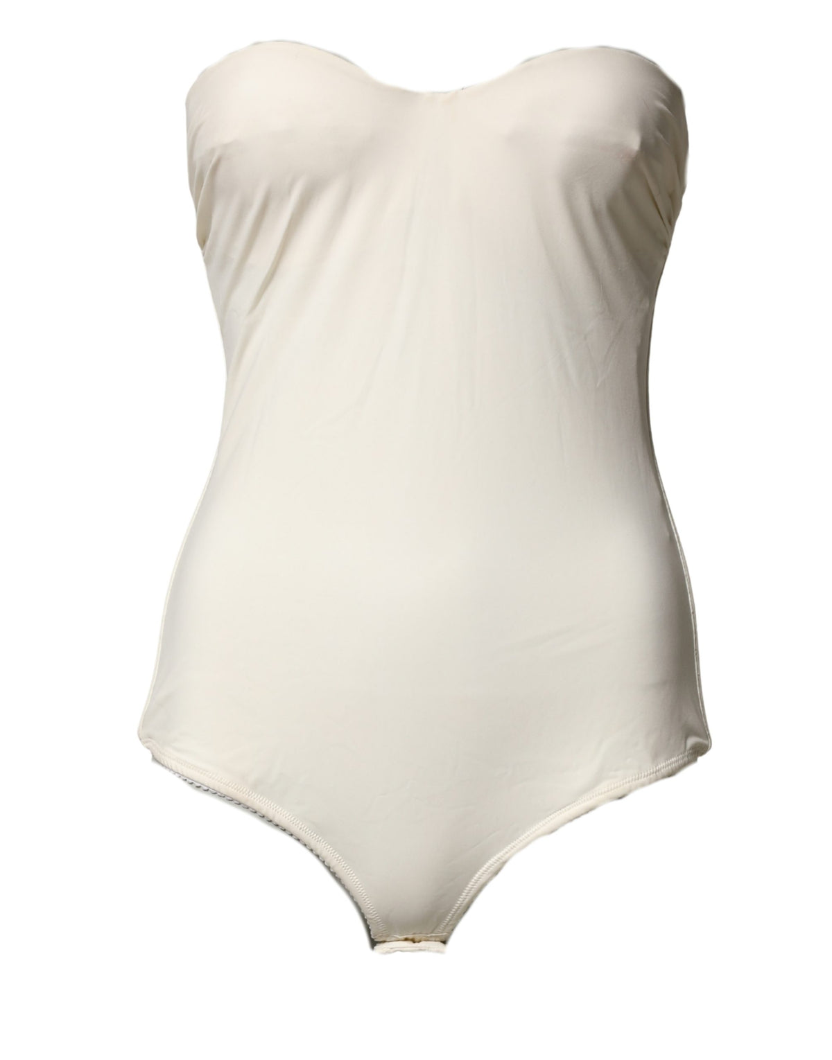 Elisabetta Franchi Off White Strapless One Piece Swimsuit Luxury