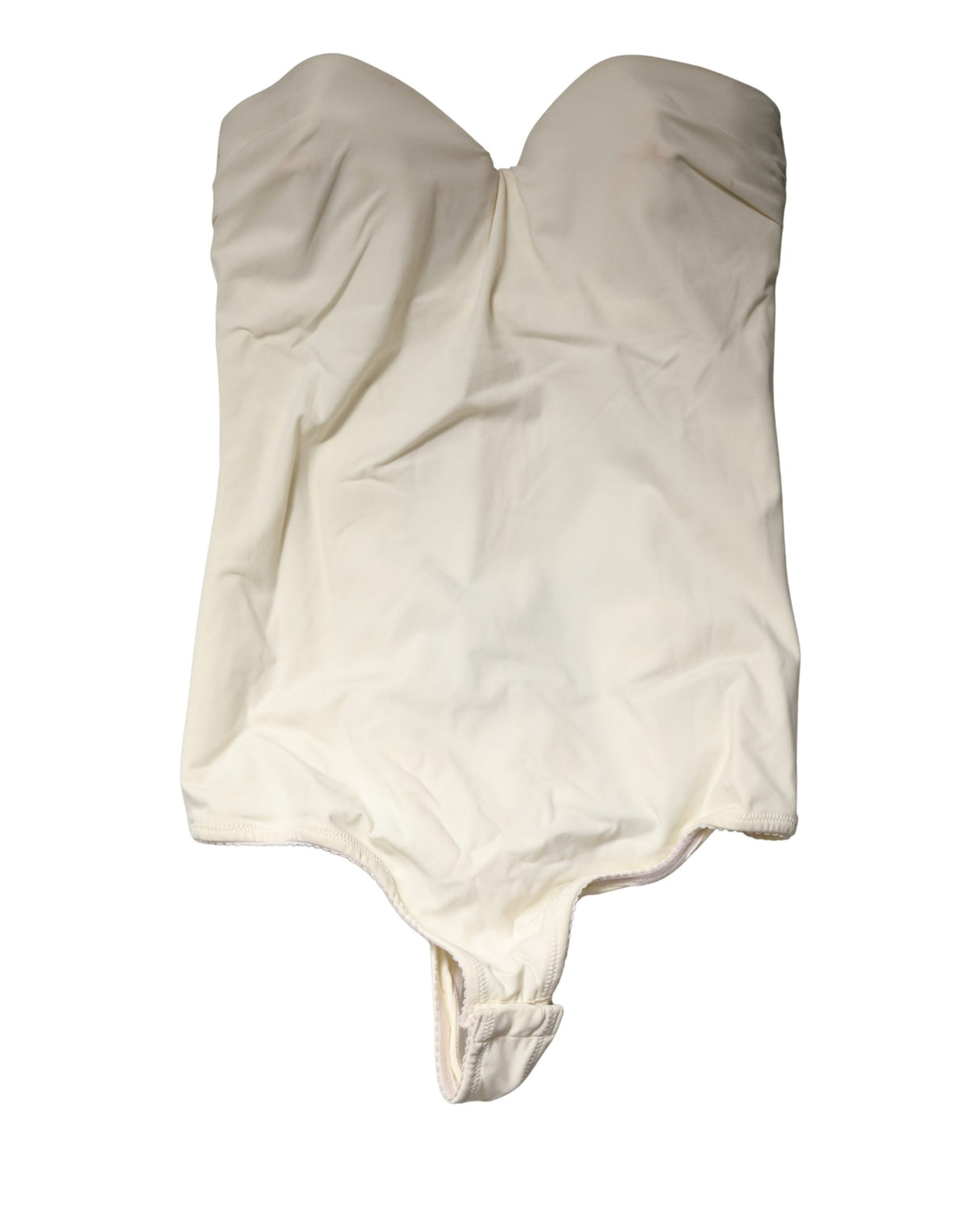 Elisabetta Franchi Off White Strapless One Piece Swimsuit