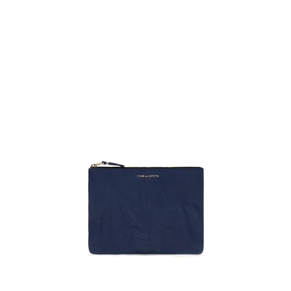 Comme Des Garçons Blue Calf Leather Bos Taurus Wallet - Luxury Redefined