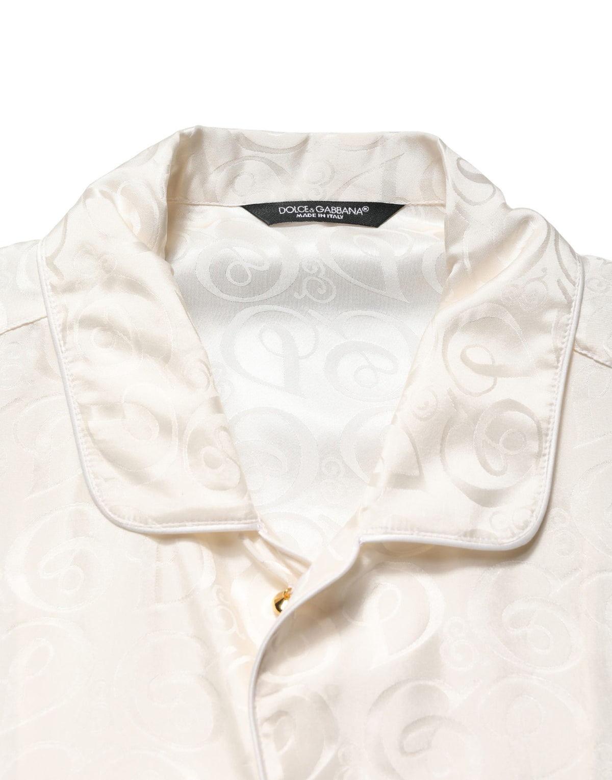 Dolce & Gabbana White Silk Long Sleeve Shirt - Timeless Elegance