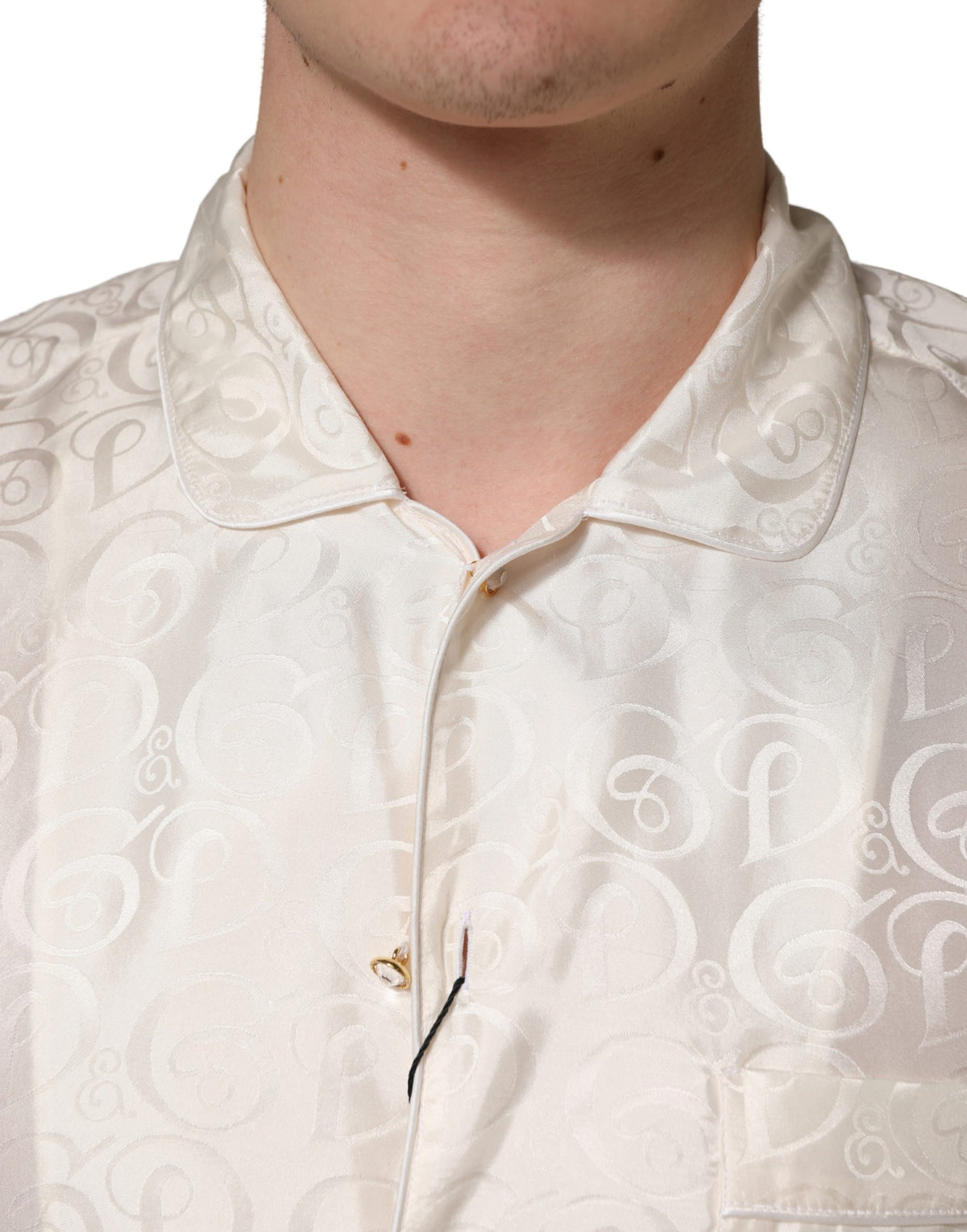 Dolce & Gabbana White Silk Long Sleeve Shirt - Timeless Luxury