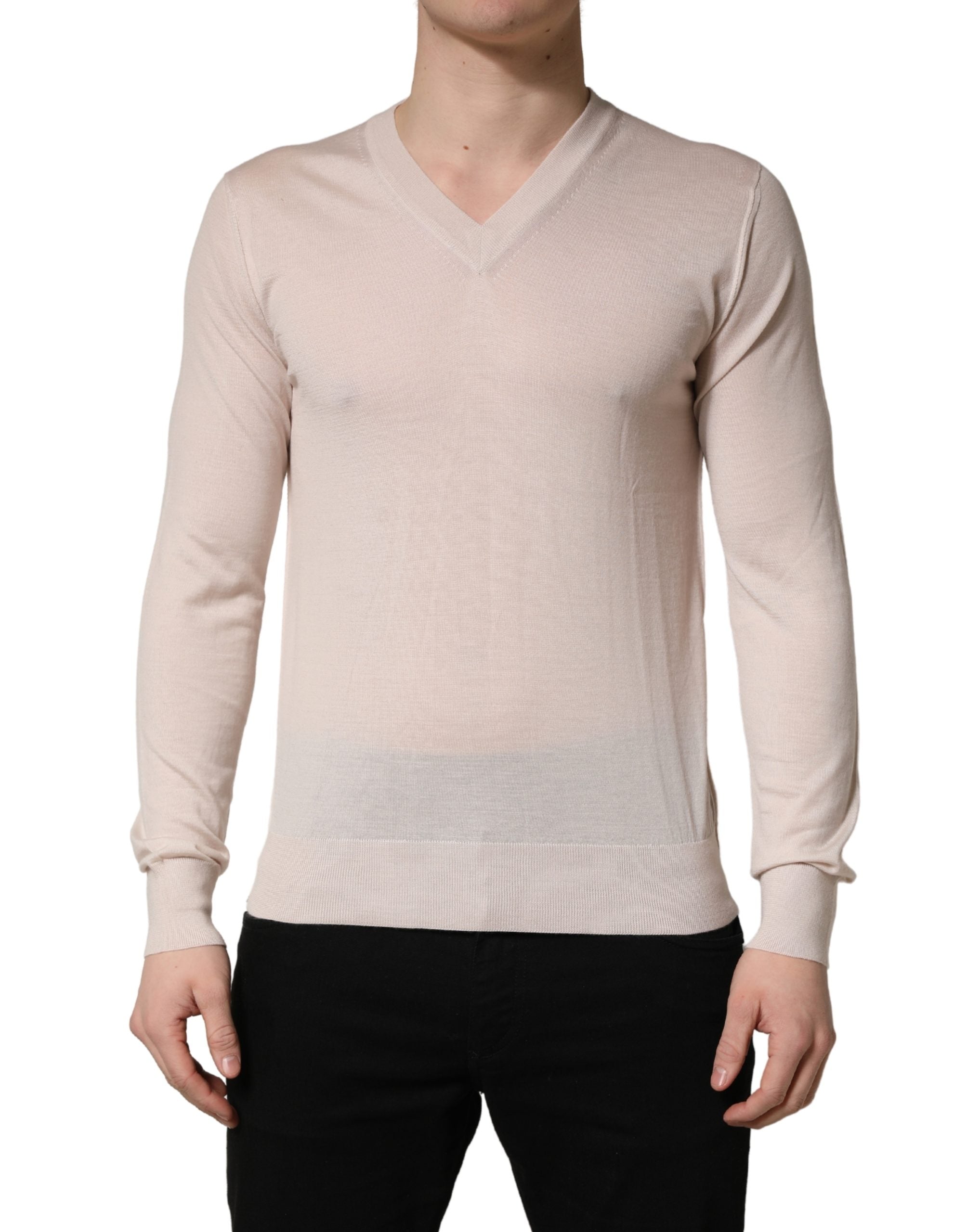 Dolce & Gabbana Cashmere V-neck Pullover Sweater - Timeless Elegance