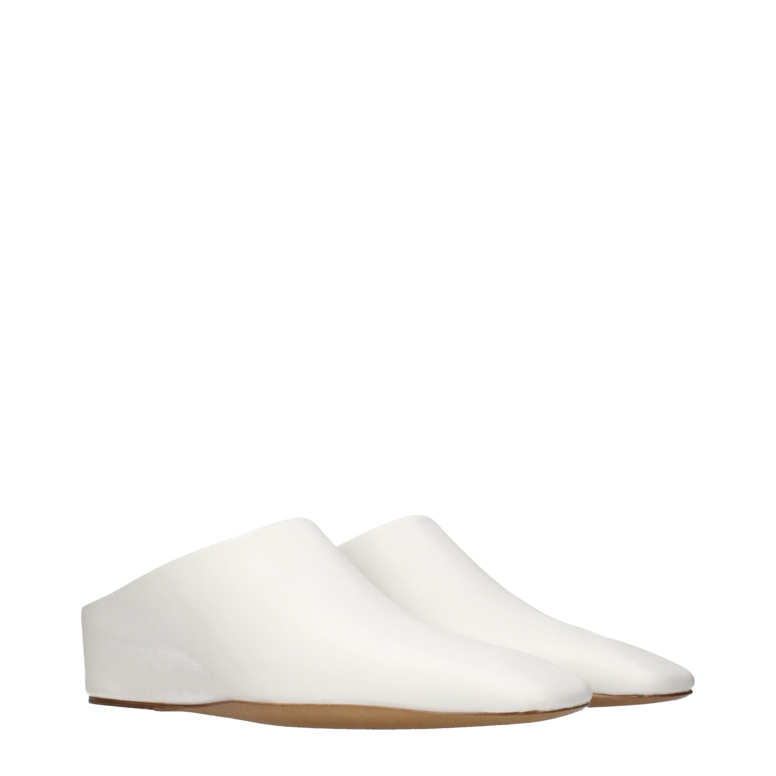 Elevate your style with Jil Sander White Leather Slippers, where exquisite craftsmanship meets timeless elegance, perfect for the discerning individual.