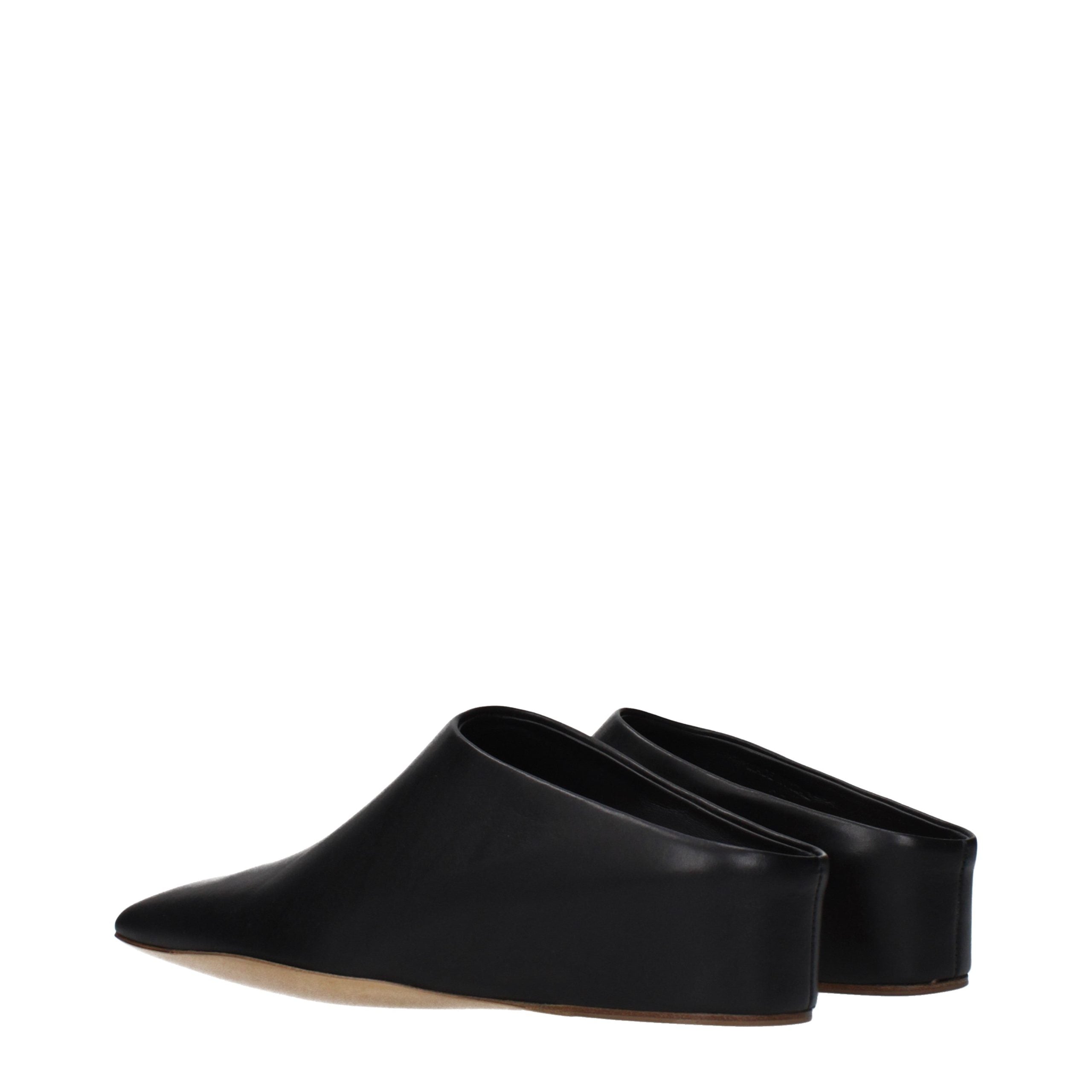 Discover the Jil Sander Black Leather Slippers, where exquisite craftsmanship meets timeless elegance, inviting you to indulge in luxurious comfort and style.