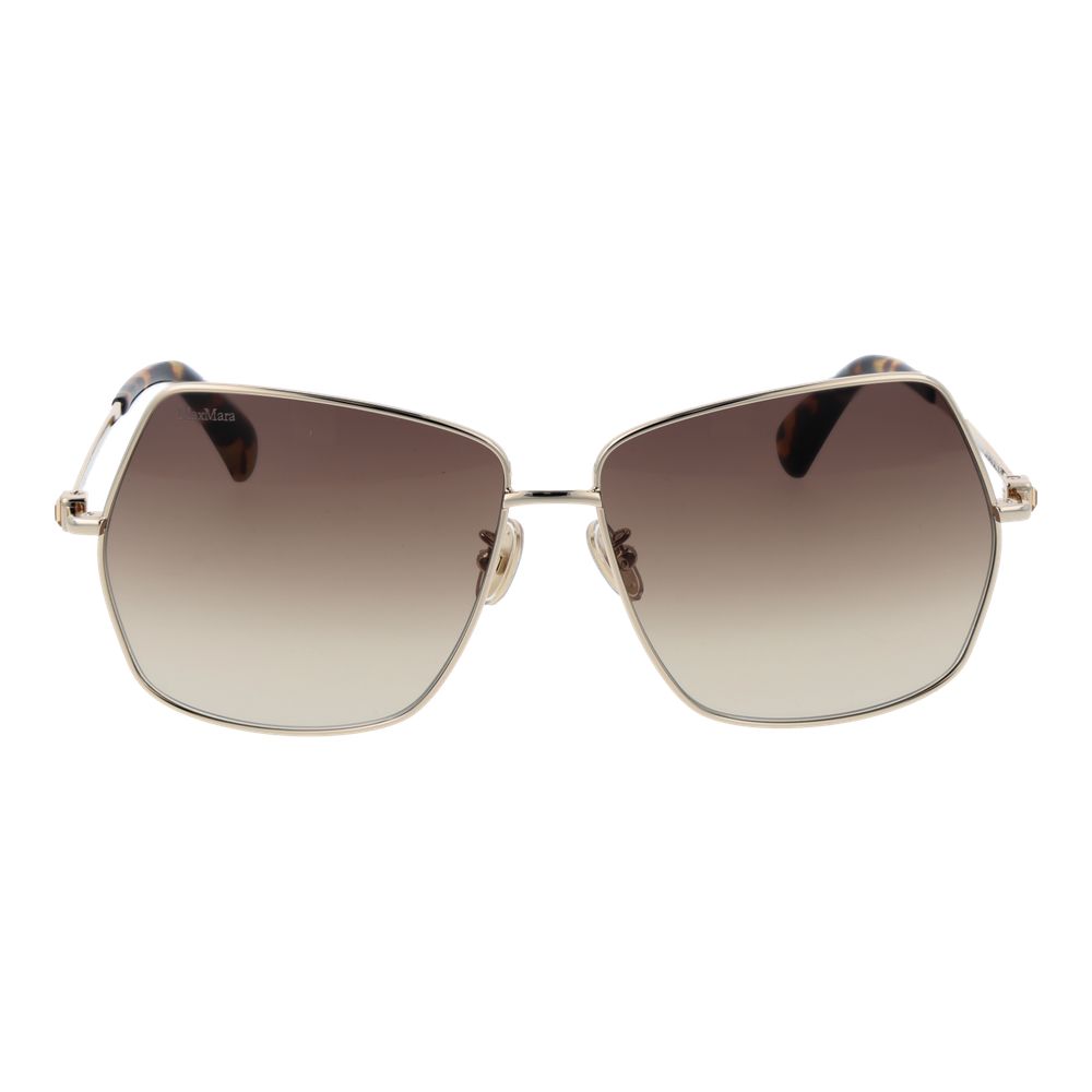 Elevate your style with Max Mara Gold Metal Sunglasses, where exquisite craftsmanship meets timeless elegance, perfect for the discerning individual seeking luxury.