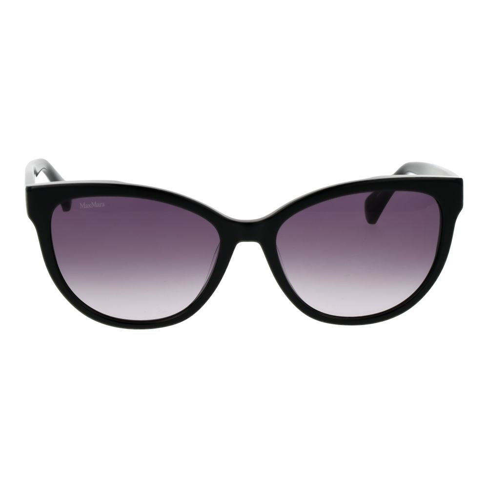 Elevate your style with Max Mara Black Acetate Sunglasses, featuring exquisite craftsmanship and a cat-eye silhouette that embodies timeless luxury and sophistication.
