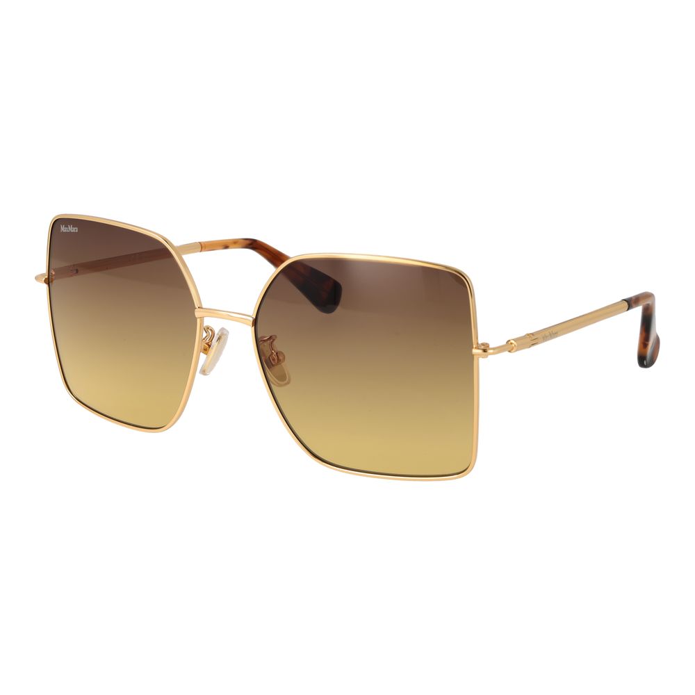 Indulge in the allure of Max Mara Gold Metal Sunglasses, where exquisite craftsmanship meets timeless elegance, perfect for the discerning individual seeking luxury and sophistication.