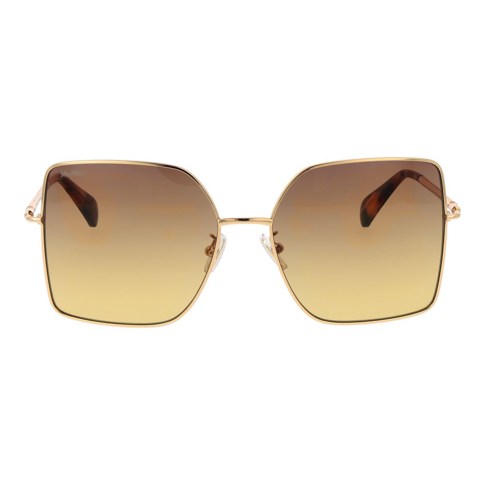 Indulge in the exquisite elegance of Max Mara Gold Metal Sunglasses, where luxurious craftsmanship meets timeless style, perfect for the discerning individual.