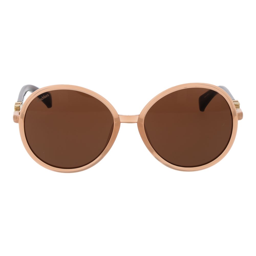 Elevate your style with Max Mara's Beige Plastic Sunglasses, a perfect blend of elegance and protection, designed for the discerning individual who embraces luxury.