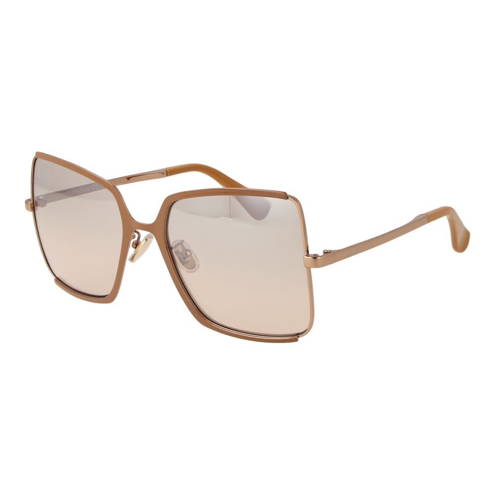 Indulge in the exquisite Max Mara Brown Metal Sunglasses, where luxurious craftsmanship meets timeless elegance, perfect for the discerning individual.