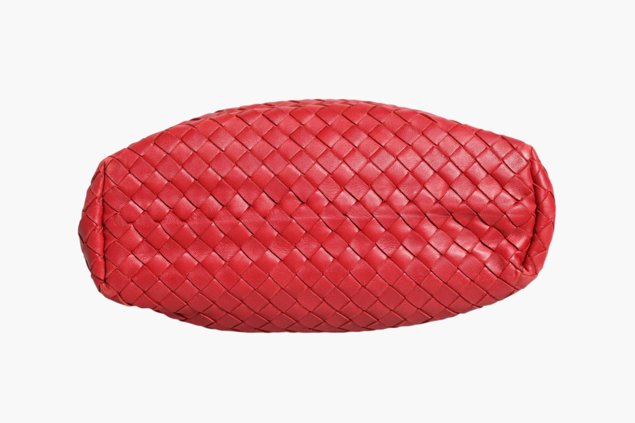 Bottega Veneta Red Intrecciato Leather Tote Bag - Artisanal Luxury