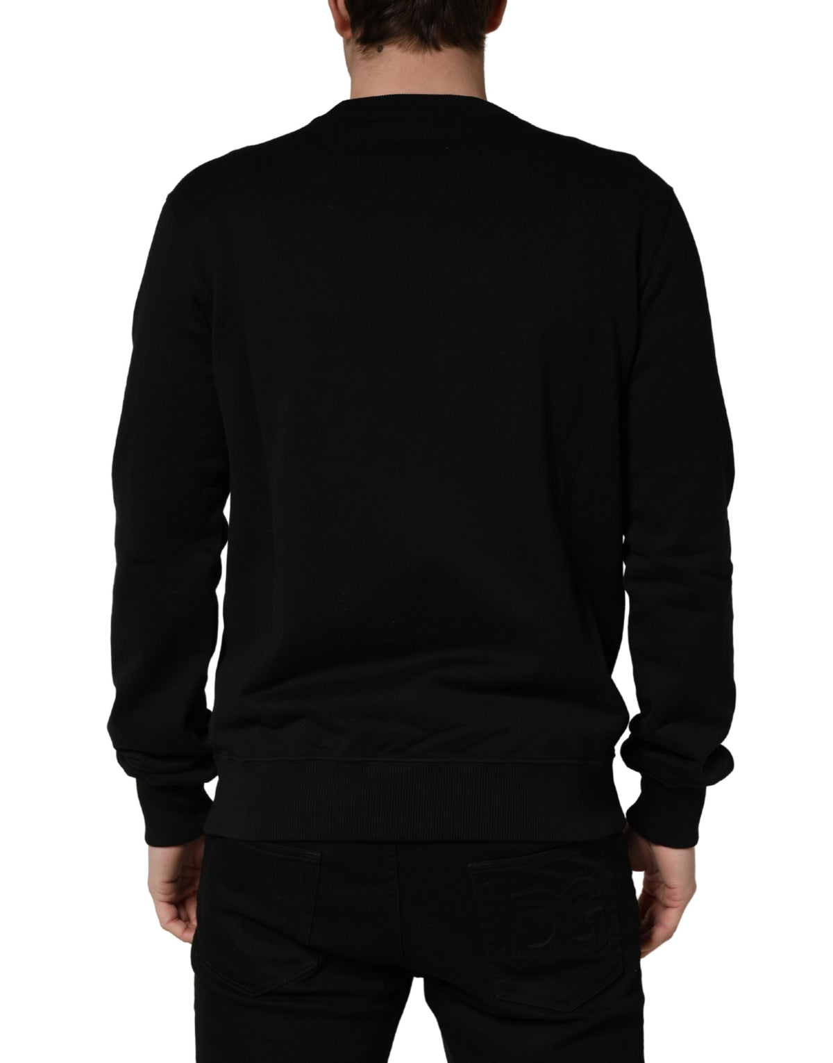 Elevate your wardrobe with the Dolce & Gabbana Black Embellished Cotton Sweatshirt, a luxurious blend of Italian craftsmanship and modern sophistication, perfect for any occasion.