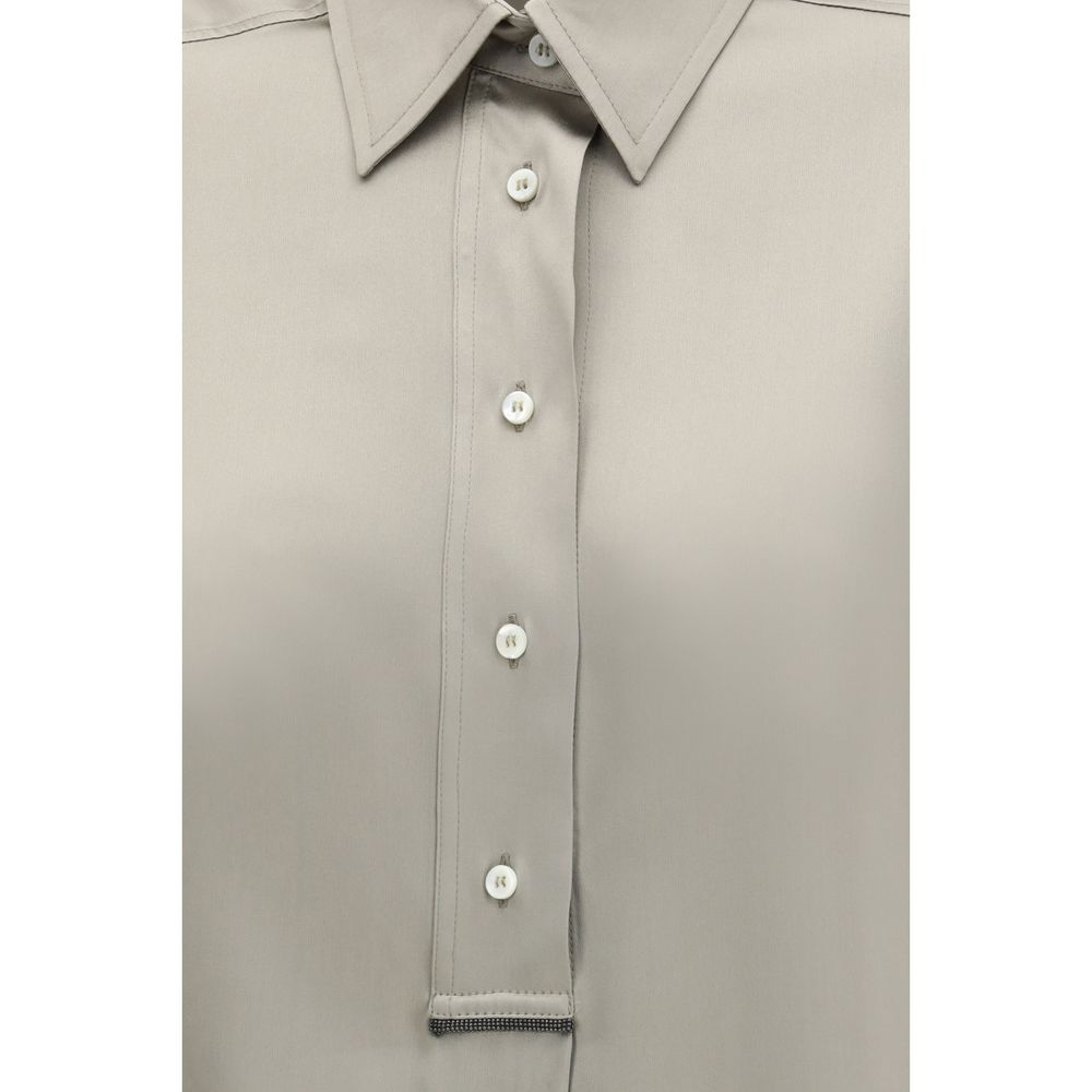 Brunello Cucinelli Bicolor Silk Shirt | Artisanal Luxury Elegance