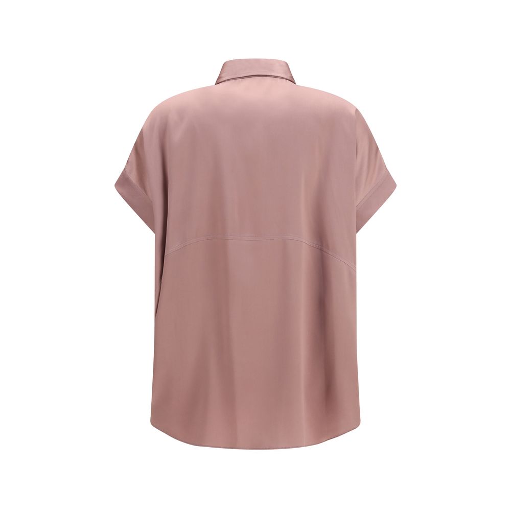 Brunello Cucinelli Silk Shortsleeve Shirt - Designer Elegance