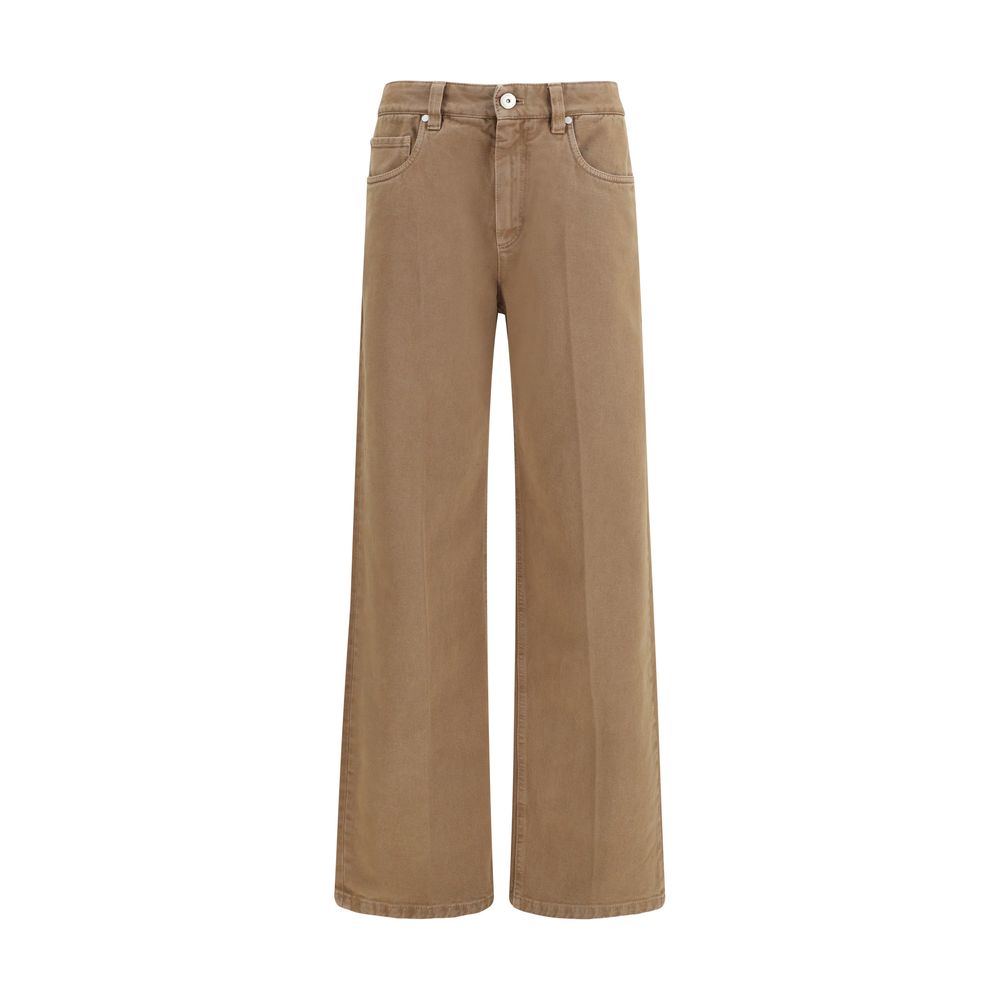 Experience the exquisite Brunello Cucinelli Brown Cotton Straight-Leg Jeans, where artisanal craftsmanship meets timeless elegance, perfect for the discerning wardrobe.
