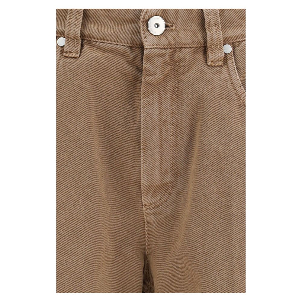 Elevate your wardrobe with Brunello Cucinelli's Brown Cotton Straight-Leg Jeans, crafted from premium cotton for timeless sophistication and effortless elegance.
