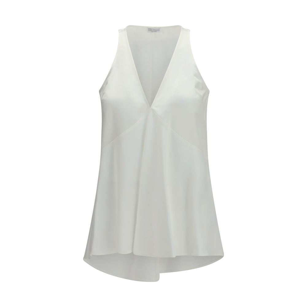 Brunello Cucinelli White Cotton Blouse