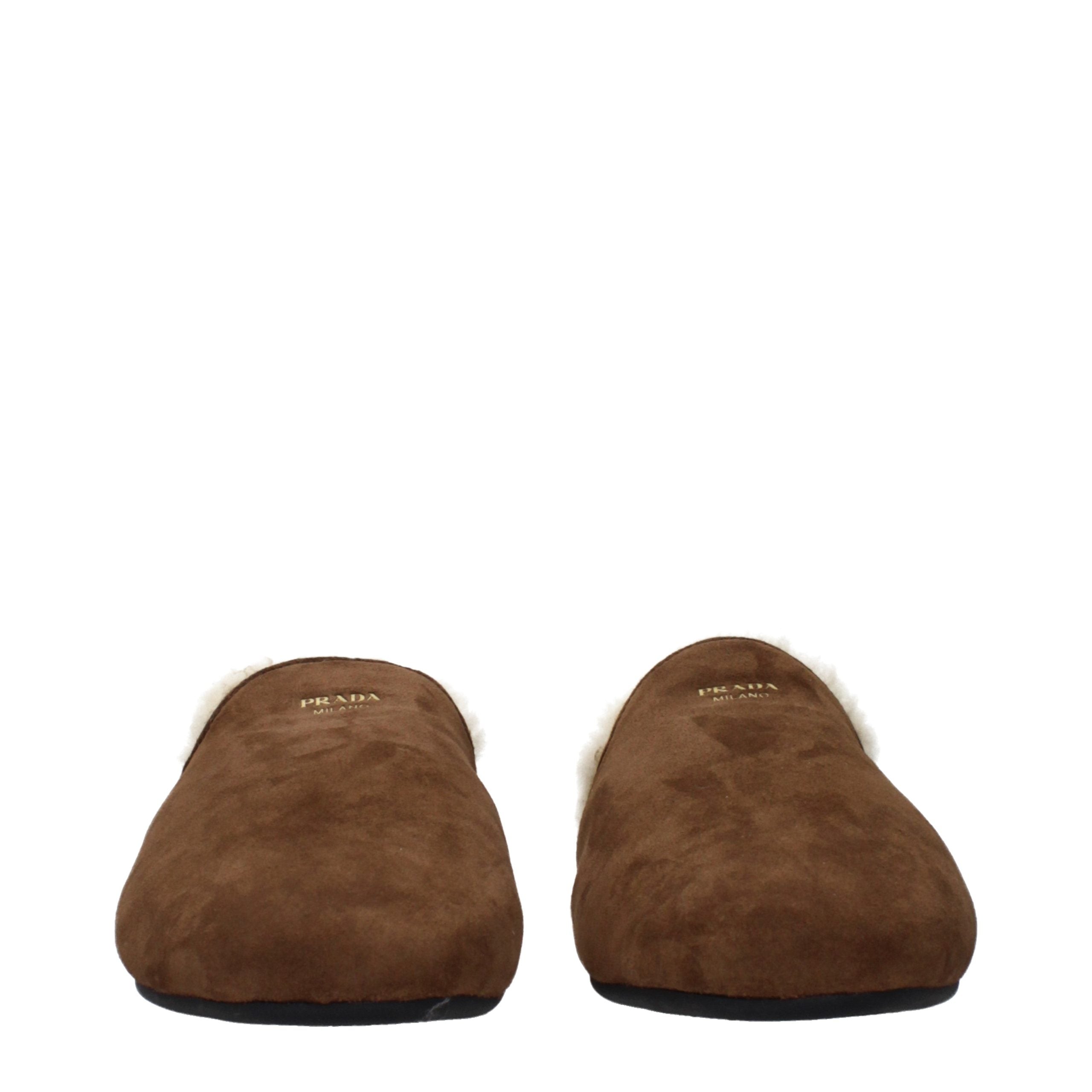 Experience the sublime luxury of Prada Brown Leather Slippers, where exquisite suede and sumptuous fur redefine comfort and elevate your at-home elegance.