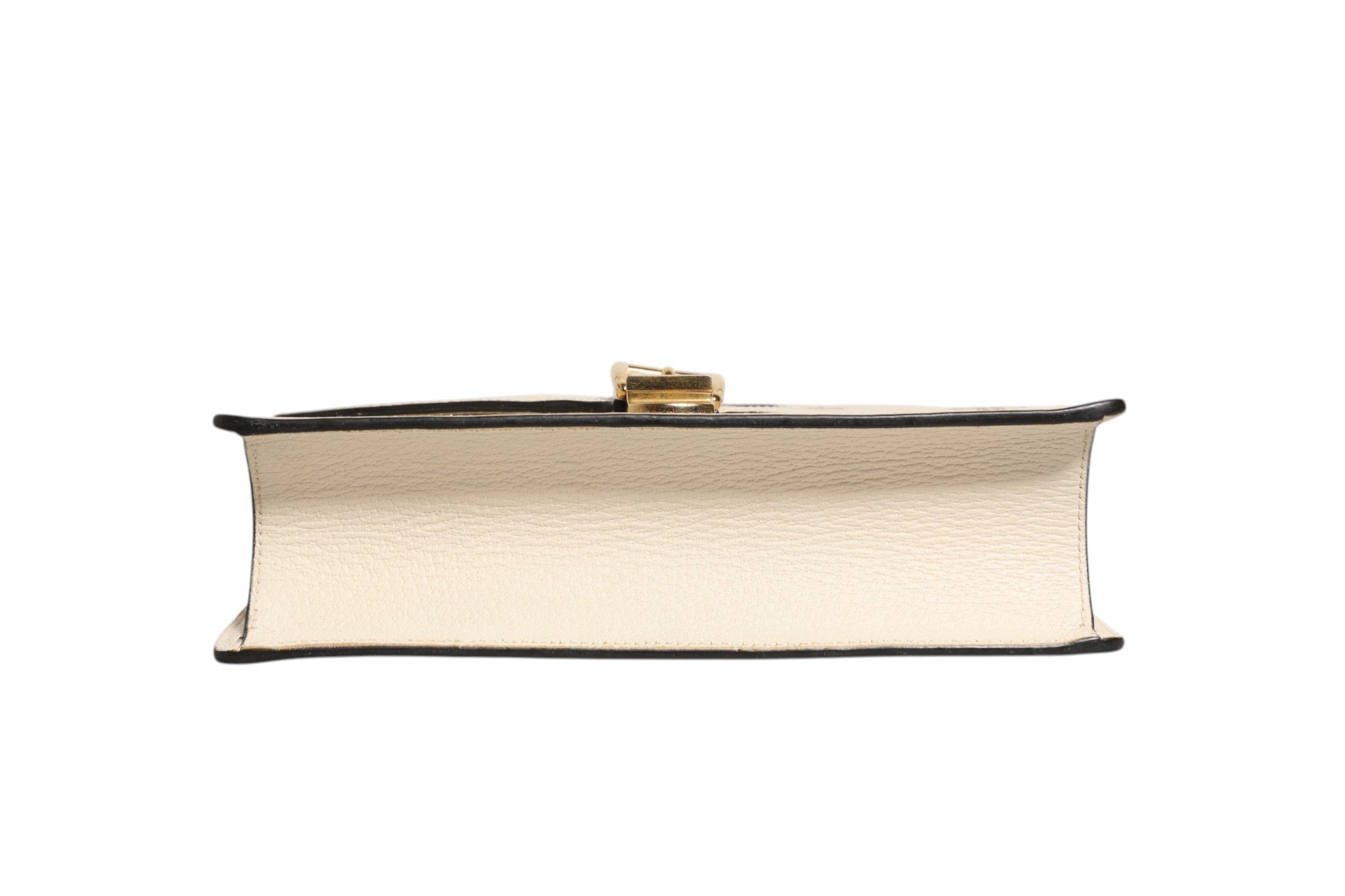 Gucci Cream Leather with a Bee and Star Print Leather Sylvie Crossbody Bag