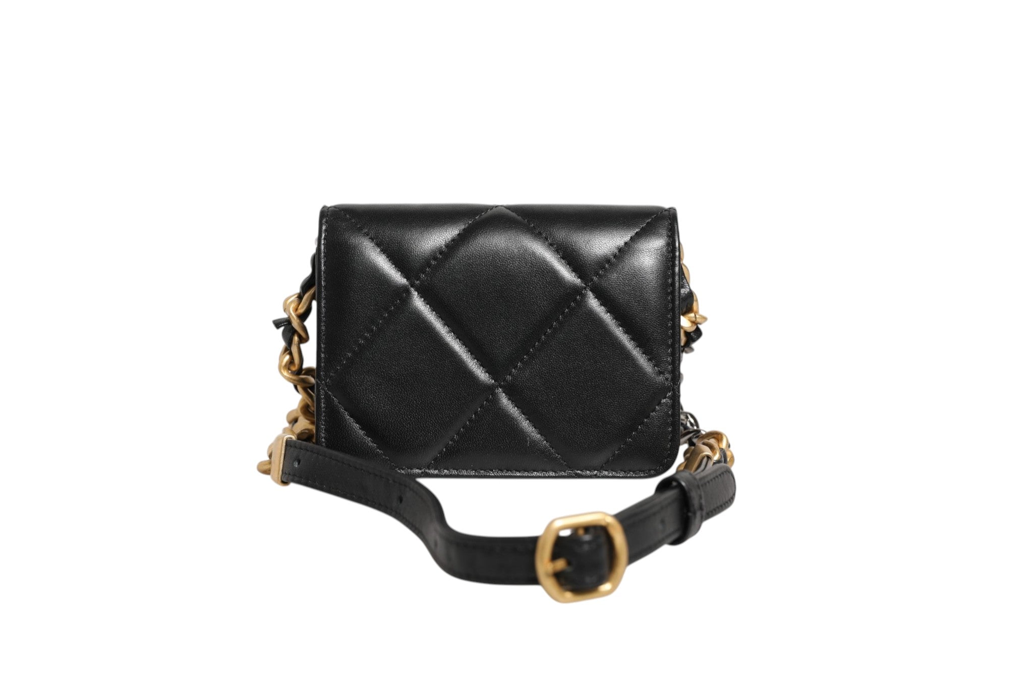 Discover the Chanel 19 Flap Coin Purse, a masterpiece of quilted leather elegance, embodying timeless luxury and impeccable craftsmanship for the discerning individual.