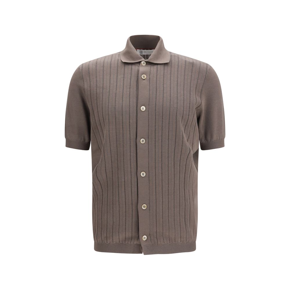Brunello Cucinelli Brown Cotton Shortsleeve Shirt