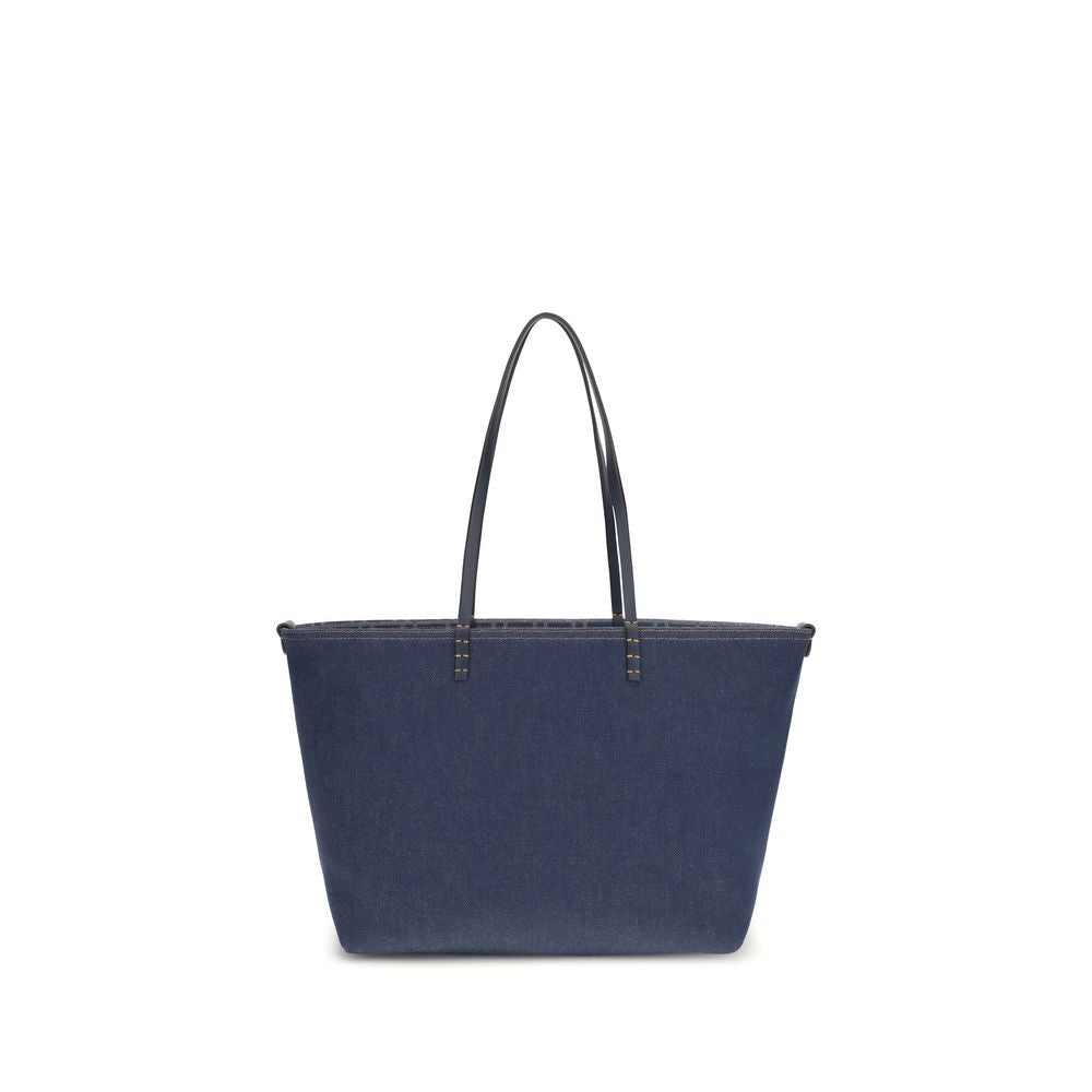 Fendi Blue Cotton Shoulder Bag - Luxury Elegance Redefined