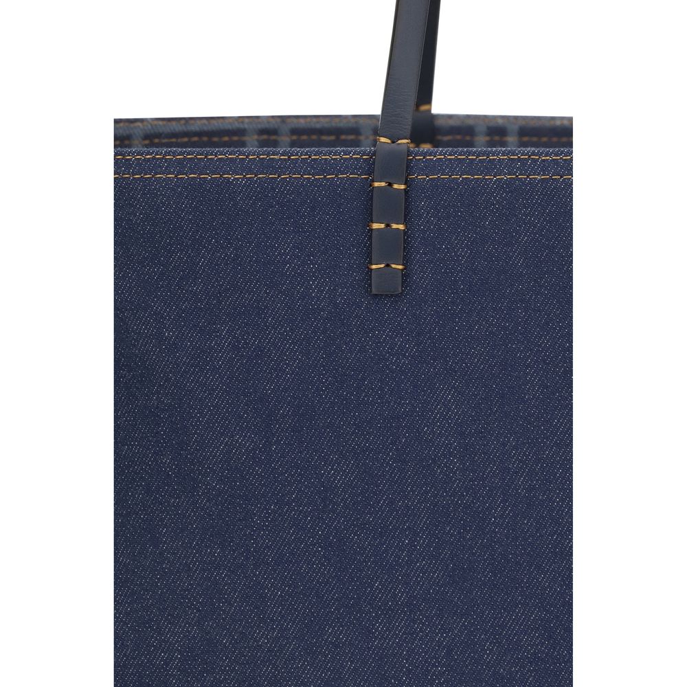Fendi Blue Cotton Shoulder Bag – Luxury Elegance Redefined