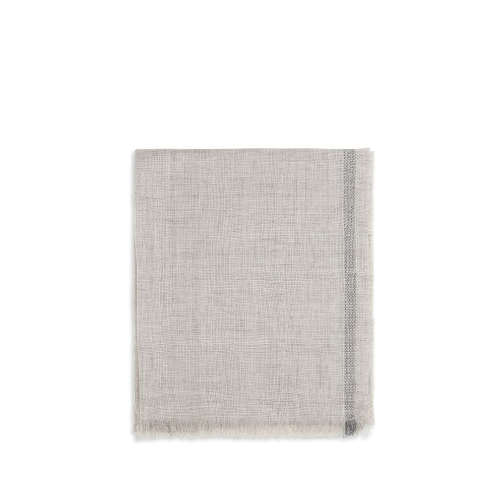 Brunello Cucinelli Gray Linen Scarf - Artisanal Luxury Accessory