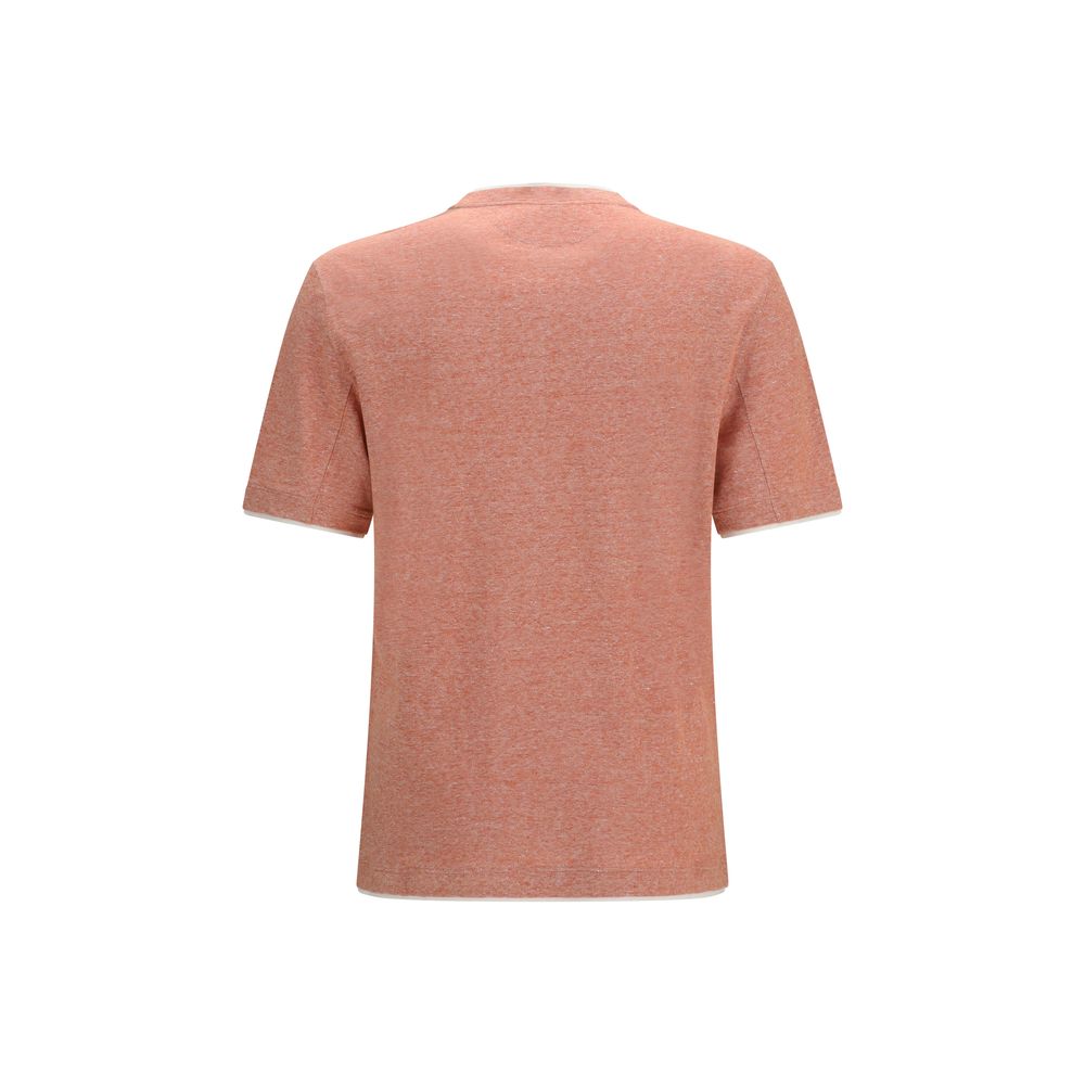 Brunello Cucinelli Orange Cotton T-Shirt - Designer Luxury Essential